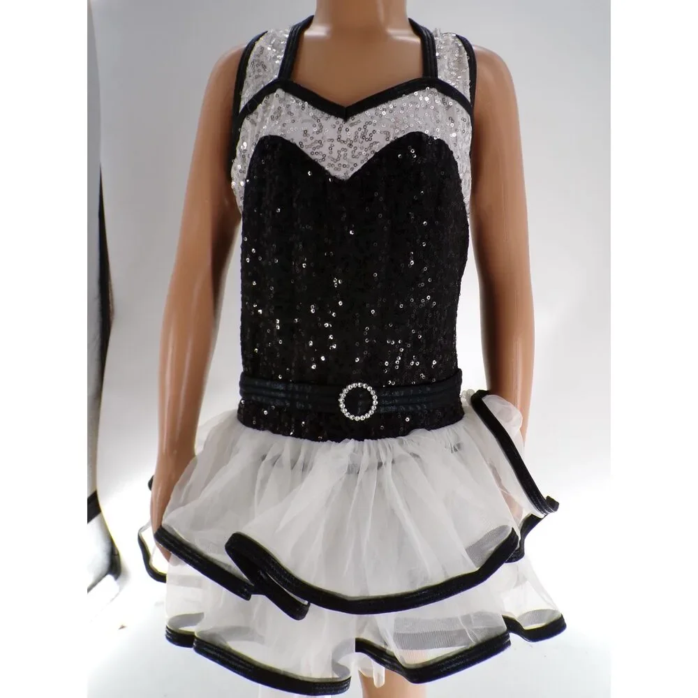 Pre-Owned Dance Costume Curtain Call J4674 Medium Child Black Jazz